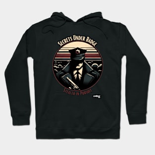 Mysterious Police Officer - The Badge: Shadowed Force - Retro Funny Vintage Style Hoodie